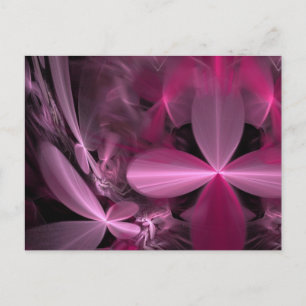 Metallrosa Blume Petals Postkarte