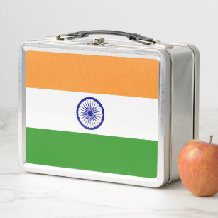 Metallrostfreier Lunchbox mit Indien-Flagge