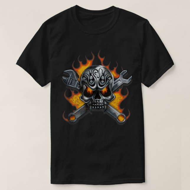 Metallschäumschrauben Flammenmechanik Männer T-Shirt (Design vorne)