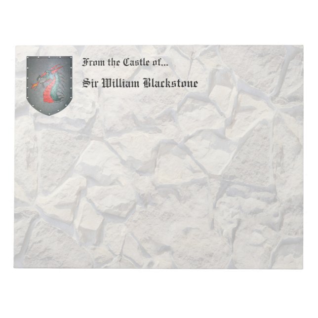 Metallschild Dragon Stone Look Notizblock (Vorderseite)