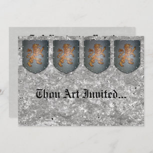 Metallschild-Löwe-grauer Imitat-Stein Einladung