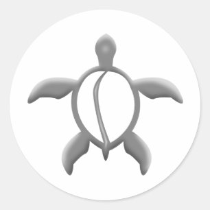 Metallschildkröte Runder Aufkleber