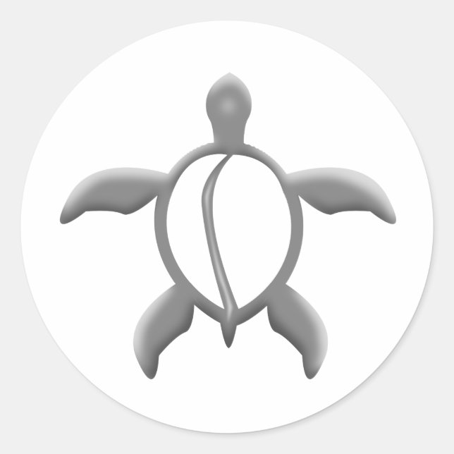 Metallschildkröte Runder Aufkleber (Vorderseite)