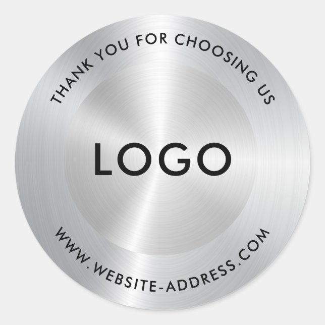 Metallsilber aus rostfreiem Stahl Runder Aufkleber (Vorderseite)