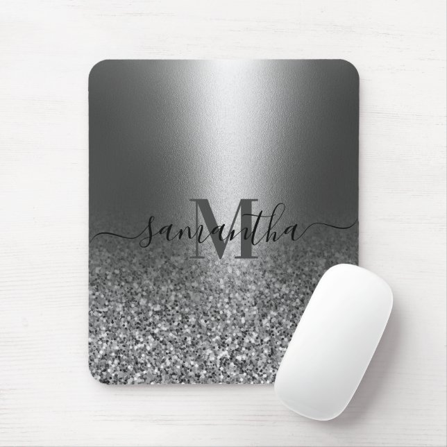 Metallsilber-Glitzer Mousepad (Mit Mouse)
