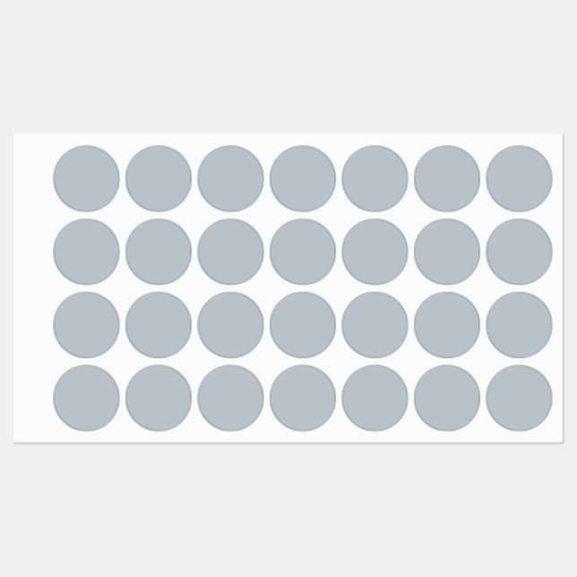 Metallsilber, mit Eisen beschichtet, 1 Zoll rund Etiketten (Blatt)