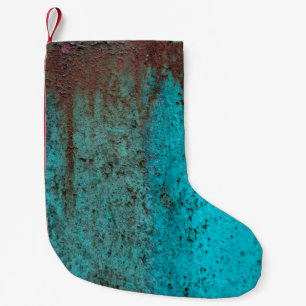 Metallstruktur mit Kratzern und Cracksabstract Kleiner Weihnachtsstrumpf