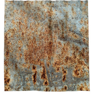 Metallstruktur mit Kratzern und Rissen. Vintag Duschvorhang