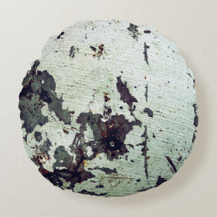 Metallstruktur mit Kratzern und Rissenabstrakt, a Rundes Kissen