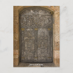 Metalltür in der Altstadt von Jerusalem Postkarte