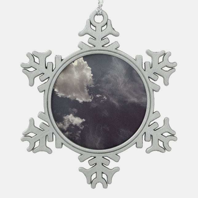 Metallwolke Schneeflocken Zinn-Ornament (Vorderseite)