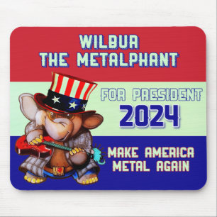 Metalphant für Präsident 2024 Mouse Pad weiß Mousepad