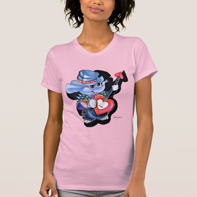 Metalphant Heart Guitar Frauen Slim Fit T - Shirt (Vorderseite)