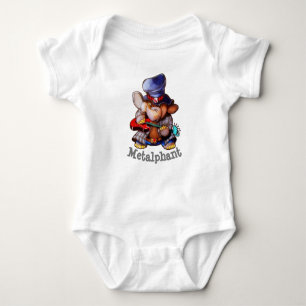 Metalphant mit Gitarren-Baby-Bodysuit Baby Strampler