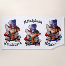 Metalphant mit Gitarren-Badetuch - multi Bild