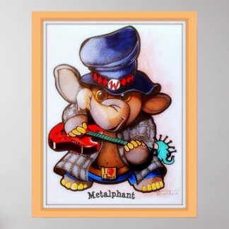 Metalphant mit Gitarrenposter - verschiedene Größe Poster