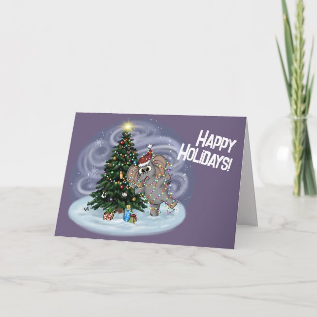 Metalphant Wilbur im Lights Holiday Card Karte (Vorderseite)