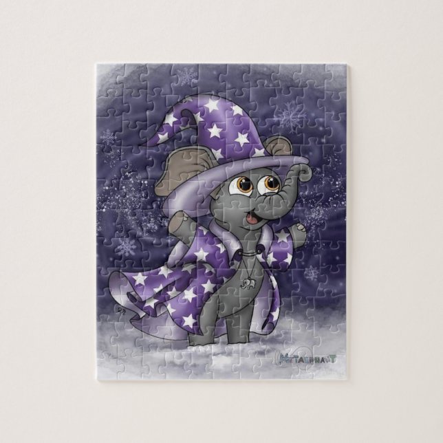Metalphant Wilbur im Winterpuzzle Puzzle (Vertikal)