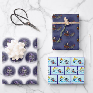 Metalphant Wilbur in Winterwrapping Paper Sheets Geschenkpapier Set