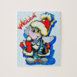 Metalphant Winter Holiday Puzzle - blau