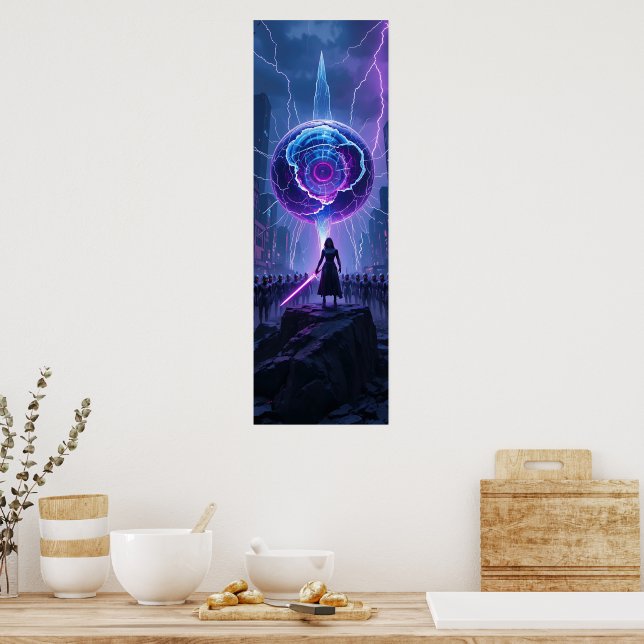 Metamorfosis SciFi Poster - Futuristischer Krieger (Küche)