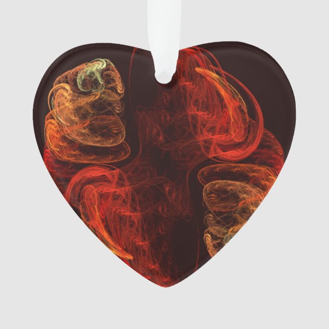 Metamorphose Abstrakt Art AkrylHerz Ornament (Vorderseite)