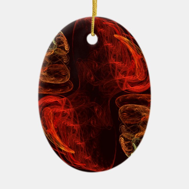 Metamorphose Abstrakt Art Oval Ornament (Vorne)