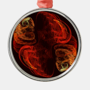 Metamorphose Abstrakt Art Round Silbernes Ornament