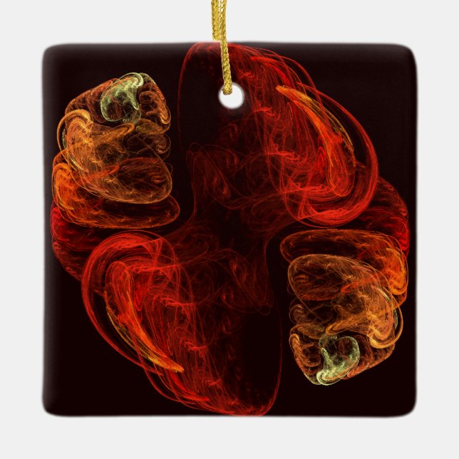 Metamorphose Abstrakt Art Square Keramikornament (Vorderseite)