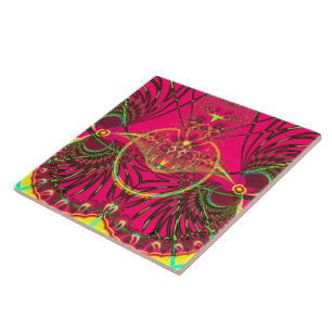 Metamorphose, die vom Kokon-Fraktal auftaucht Fliese