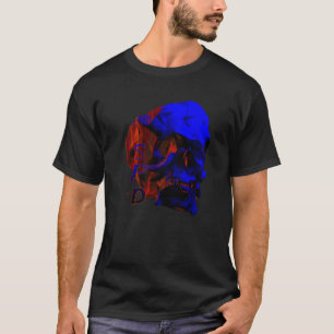 Metamorphose Totenkopf Blau Glitch T-Shirt