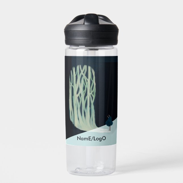 Metapher_7_ein Mädchen im Wald Trinkflasche (Vorderseite)