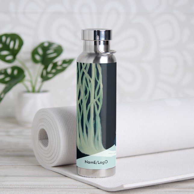 Metapher_7_ein Mädchen im Wald Trinkflasche (Yoga)