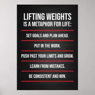 Metapher für das Gewicht heben - Ausarbeiten Motiv Poster