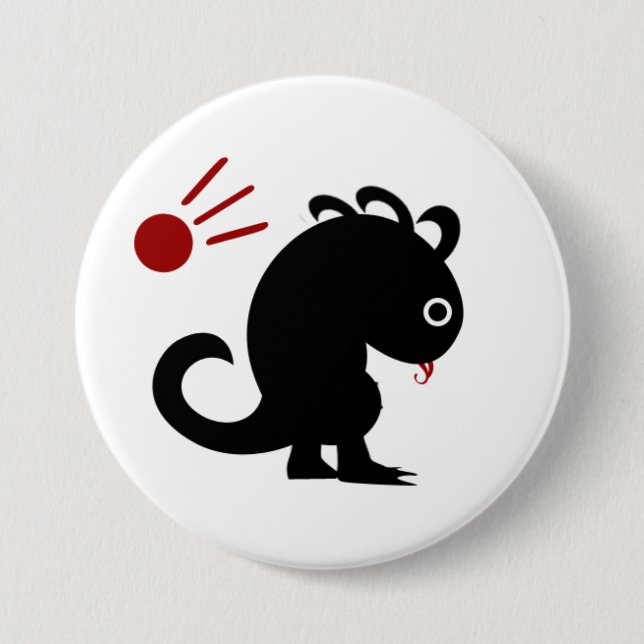 Metapher Nr. 5 (Dinosaurier mit Meteorit) Button (Vorderseite)