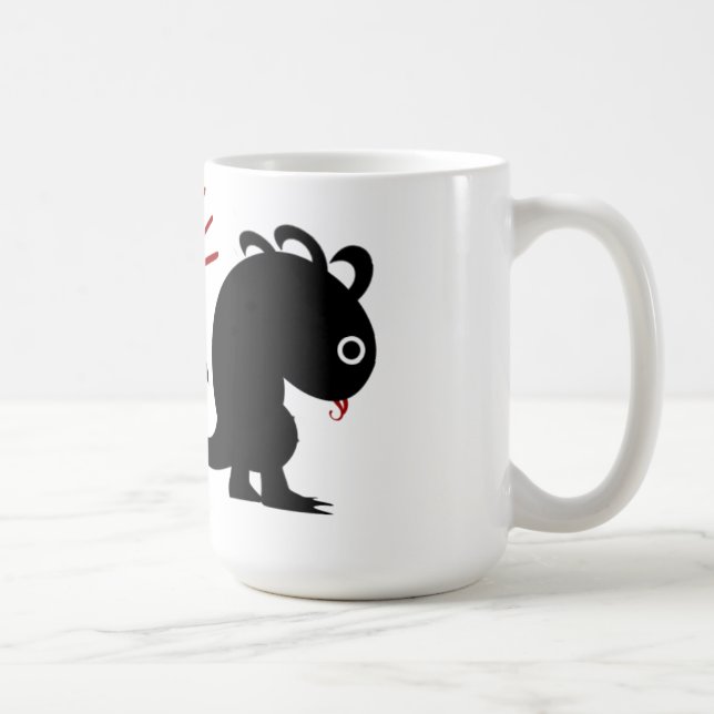 Metapher Nr. 5 (Dinosaurier mit Meteorit) Kaffeetasse (Rechts)