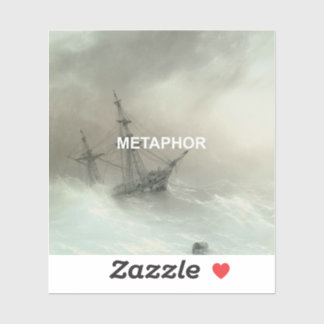 Metapher Text + Alte Shipwreck Seascape Malerei Aufkleber