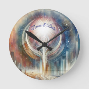 Metaphysische zeitlose spirituelle Fantasy Themes Runde Wanduhr