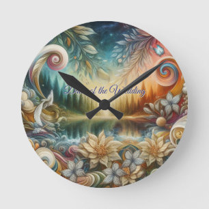 Metaphysische zeitlose spirituelle Fantasy Themes Runde Wanduhr
