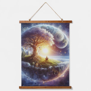 Metaphysische zeitlose spirituelle Fantasy Themes Wandteppich Mit Holzrahmen