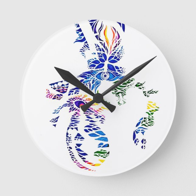 Metaphysisches Portrait Runde Wanduhr (Vorderseite)