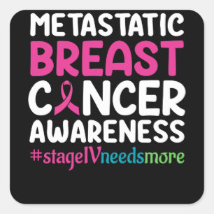 Metastasierte Brustkrebserkrankung Quadratischer Aufkleber