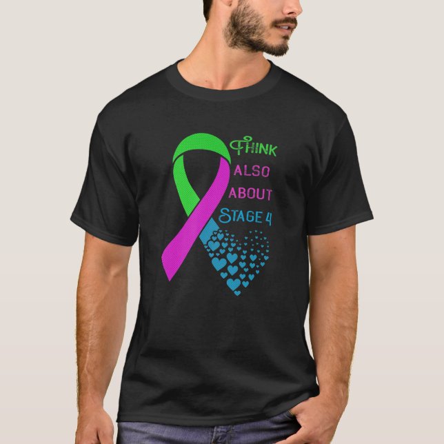 Metastatic Breast Cancer Awareness Heart Ribbon Gr T-Shirt (Vorderseite)