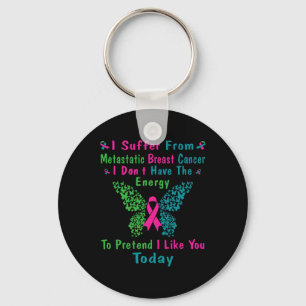 Metastatic Breast Cancer Awareness Ribbon Warrior Schlüsselanhänger