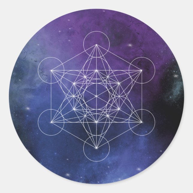 Metatron, Chakra, Zen, heilige Geometrie, Geometri Runder Aufkleber (Vorderseite)