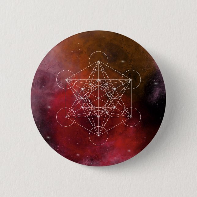 Metatron, Chakra, Zen, sakraler geometrischer, Eng Button (Vorderseite)