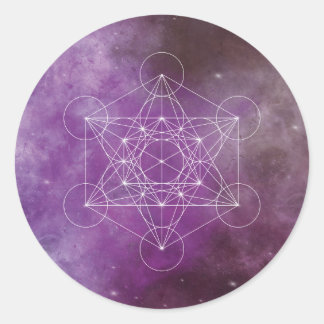 Metatron, Chakra, Zen, sakraler geometrischer, Eng Runder Aufkleber