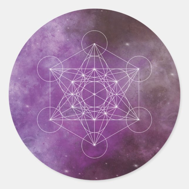 Metatron, Chakra, Zen, sakraler geometrischer, Eng Runder Aufkleber (Vorderseite)