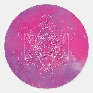 Metatron, Chakra, Zen, sakraler geometrischer, Eng Runder Aufkleber