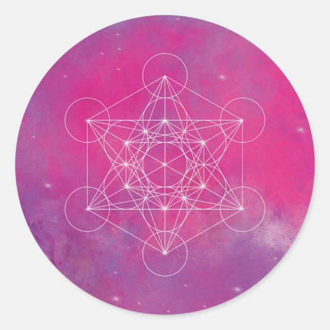 Metatron, Chakra, Zen, sakraler geometrischer, Eng Runder Aufkleber (Vorderseite)